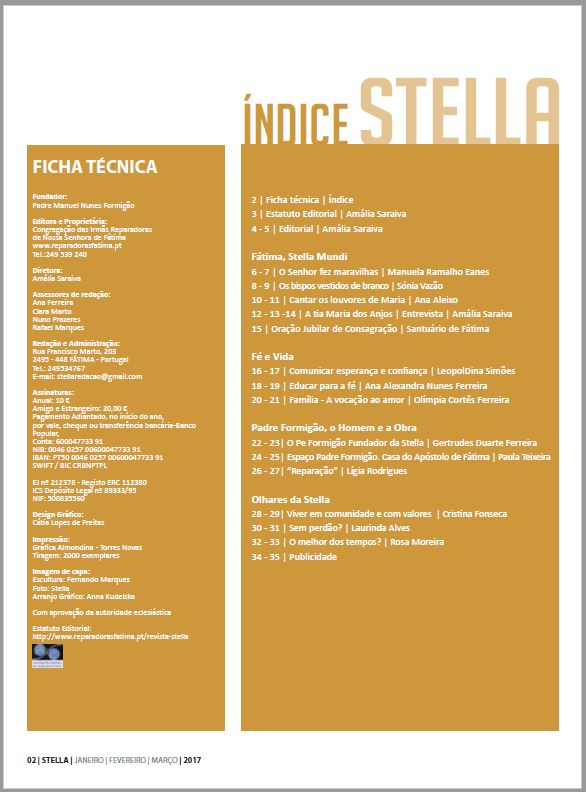 Páginas interiores da revista Stella